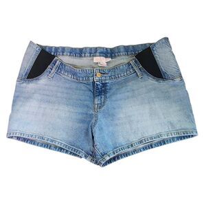 Isabel Maternity Jean Shorts Size 16 Midi Maternity Denim Shorts